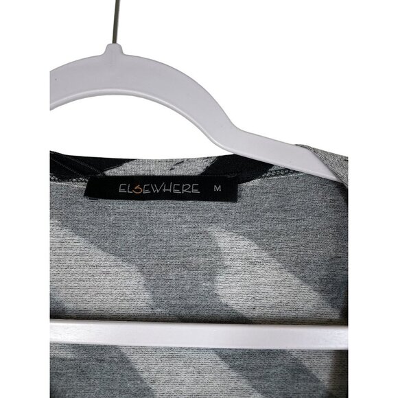 Elsewhere Sherbrooke Cardigan Gray Black Drawstring Asymmetric Lagenlook - Picture 5 of 10